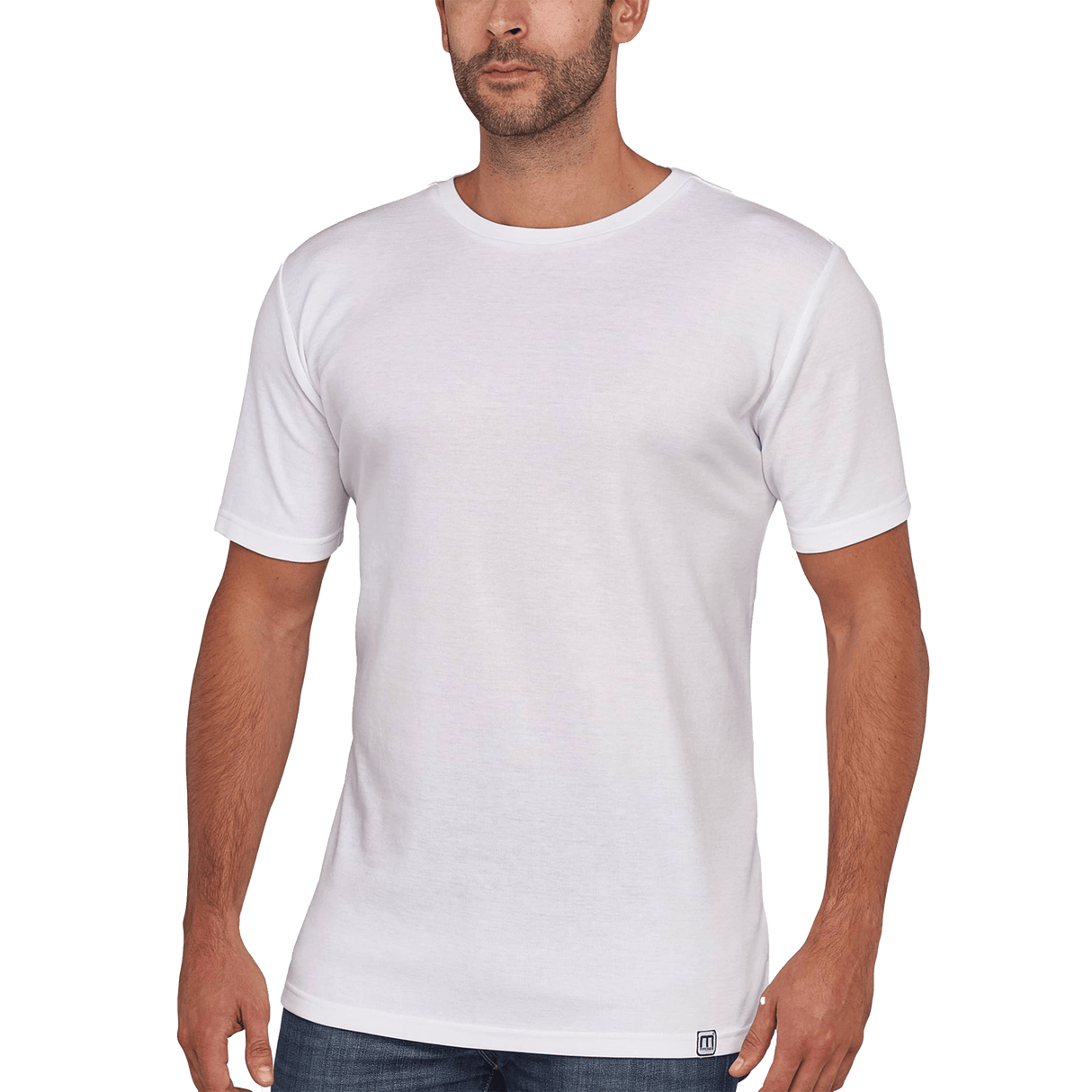 Camiseta de trabajo de secado rápido con tecnología anti-humedad, color blanco.